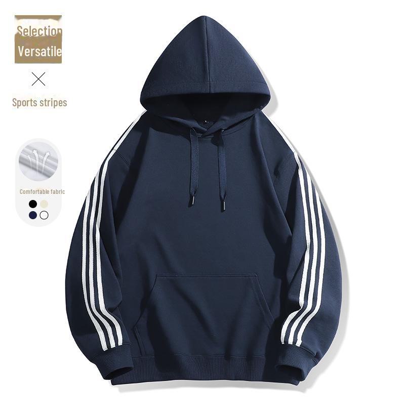 

Толстовка унісекс у смужку з круглим вирізом: Модний топ вільного крою з довгими рукавами на весну та осінь L