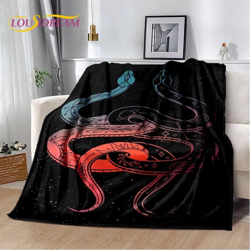 Gothic Horrible Snake Serpent Soft Plush Blanket,Flannel Blanket Throw Blanket for Living Room Bedroom Bed Sofa Picnic Cover Kid