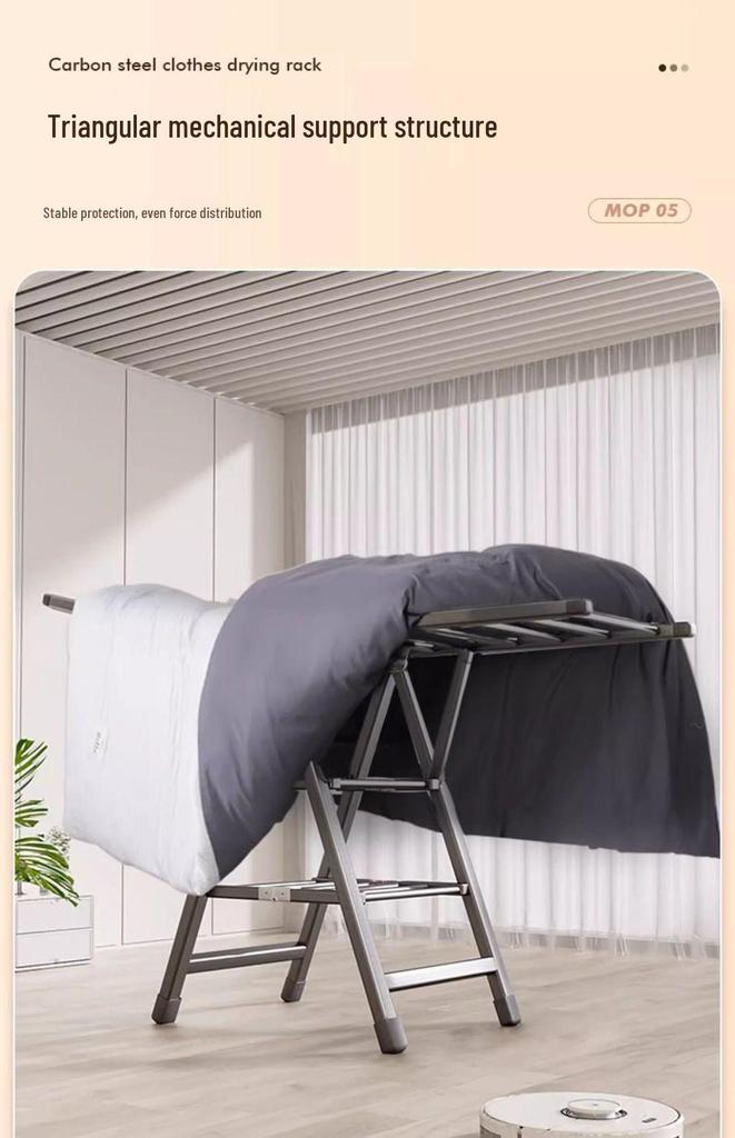Indoor Foldable Clothes Drying Rack: Floor-Standing Design for Home, Balcony, Bedroom, Baby Clothes and Quilts