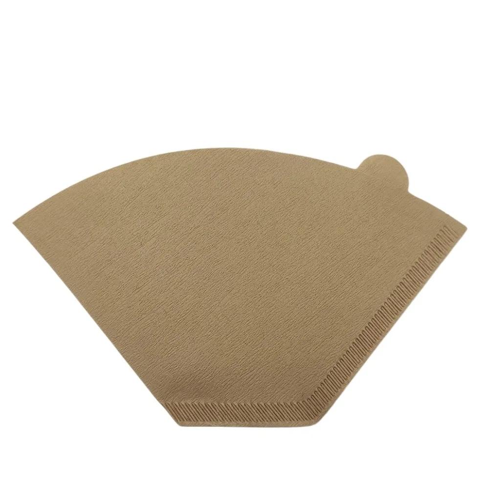 100 Pcs U Shaped Cone Coffee Filter Paper Disposable with Handle Coffee Maker Paper 1-6 Cups Unbleached Coffee Dripper Travel