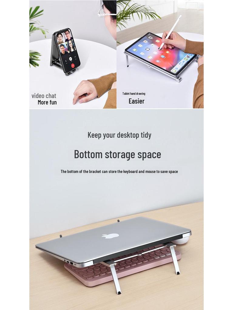 Aluminum Alloy Folding Laptop & Tablet Cooling Stand