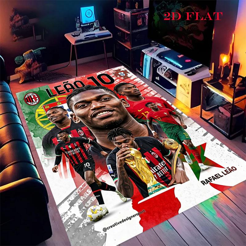 Rafael Leão poster Carpet Rug for Living Room Bedroom Home Sofa Decoration,Kids play Nonslip Floor Mat 40x60cm( 15x23in )