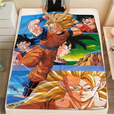 Coperta in Flanella con Stampa Personaggi Dragon Ball, Alta qualità Confortevole per Tutte le Stagioni, Arredamento per la Casa, Calore e Comfort, Perfetta per Regali di Natale