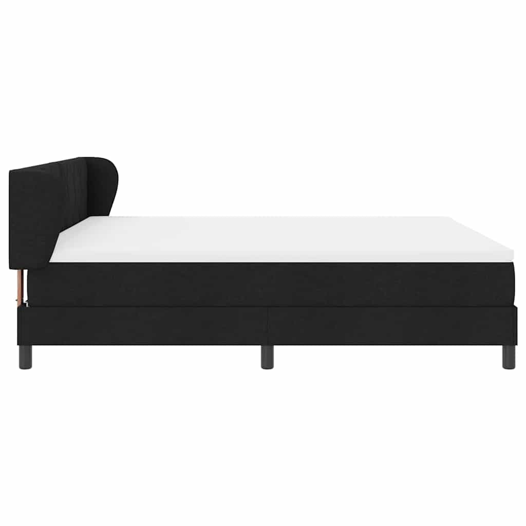 Boxspring Bed with Headboard Black 180 x 200 cm Fabric