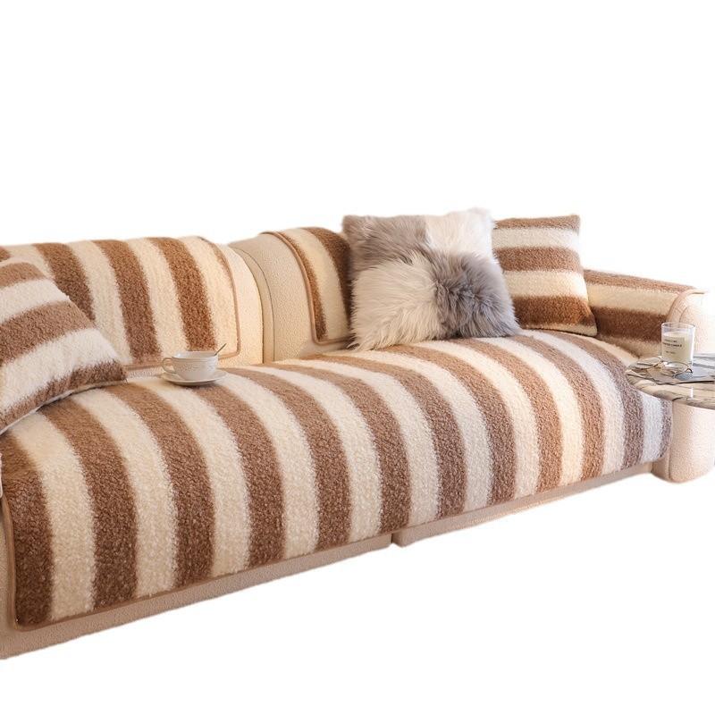 Lamb Wool Sofa Cushion, Anti-Skid In Autumn And Winter, High-Grade Plush Seat Cushion, Universal In All Seasons  New Cover Cover Cover