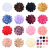 Fabric Flower Satin Rose with Flat Back Handcrafted Blooms Hat Clothes Hair Tie Accessories for DIY Craft Corsage Hairpin Brooch Headband