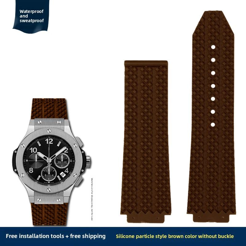 Herren Silikon Uhrenarmband für Hublot Schweißfestes Uhrenarmband Yubo Big Bang Classic Gummi 26x19mm 24x17mm Blau Braun Zubehör