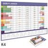 Roční nástěnný kalendář 2026 Plakát se samolepkami Velký plánovací rozvrh Organizace domácí kanceláře Nástroj pro řízení času Rozvrh