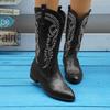 New White Cowboy Cowgirls Western Boots Embroidery Women Knee-High Boots Autumn Design Women's Boots Shoes Zapatos Mujer