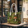 Forest Mushroom Pattern Tote Bag for Daily Shopping Casual Portable Shoulder Handbag