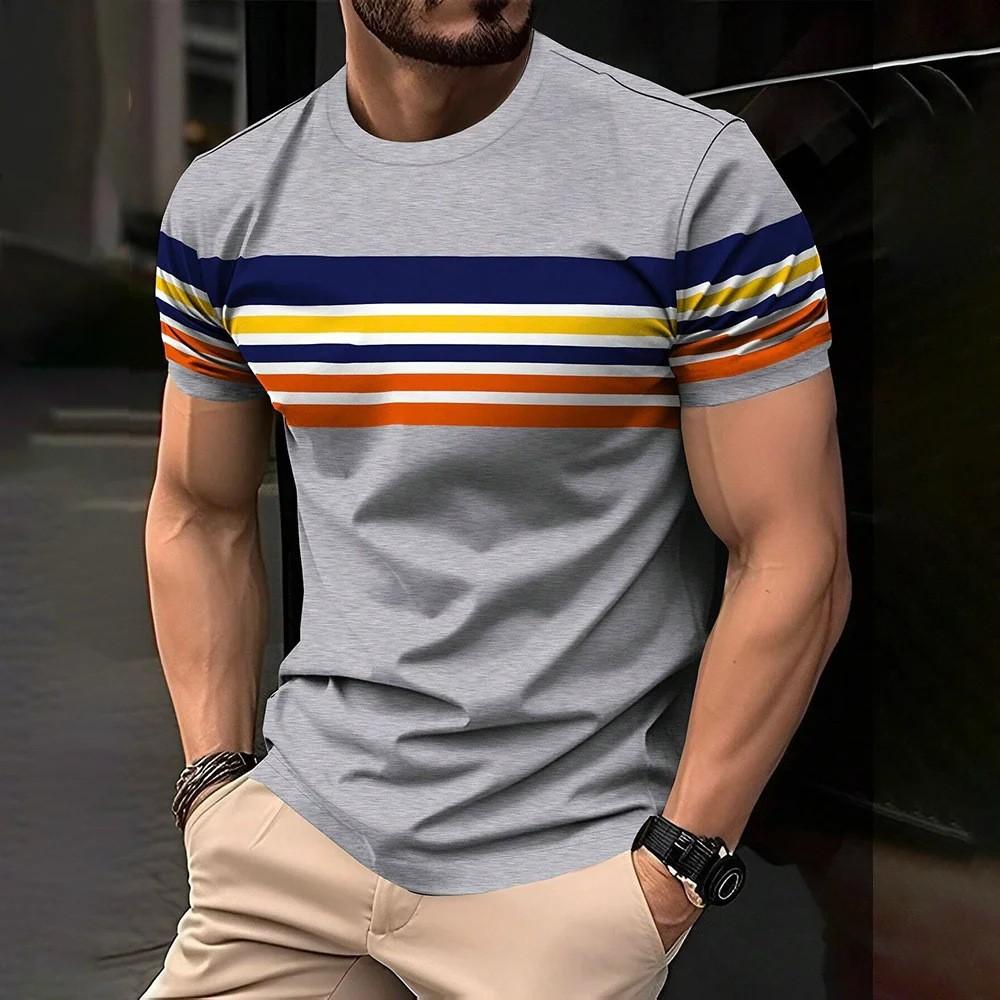 T-shirt Imprimé Numérique 3D Adolescent Homme Manches Courtes Haut Polyvalent Respirant