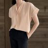 New Arrivals Open Run Women Loose Fit Summer China Neck Cap Sleeve Sleeveless Bl