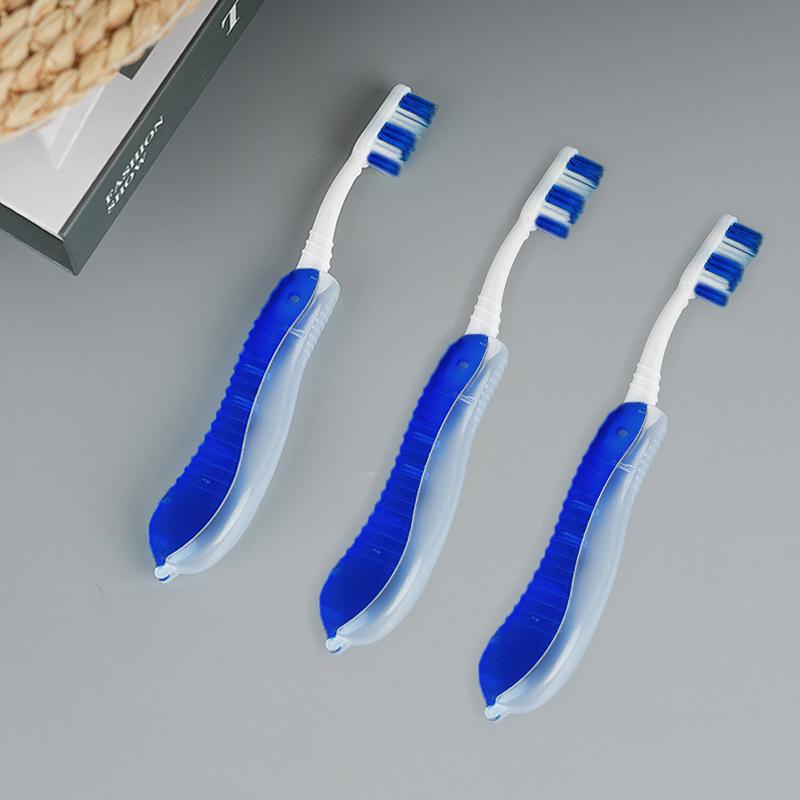 2Pcs Folding Toothbrush Set for Travel Camping Hiking Portable Compact Size Outdoor Essential