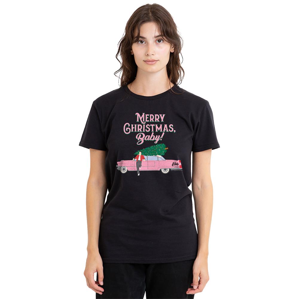 Elvis Presley Womens/Ladies Merry Christmas Baby T-Shirt