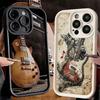 Phone Case for iPhone 17 Air 16E 15 16 Pro Max Guitar Retro Rock Music Cover 14 Plus 13 12 Mini Soft Shell Silicone Fundas