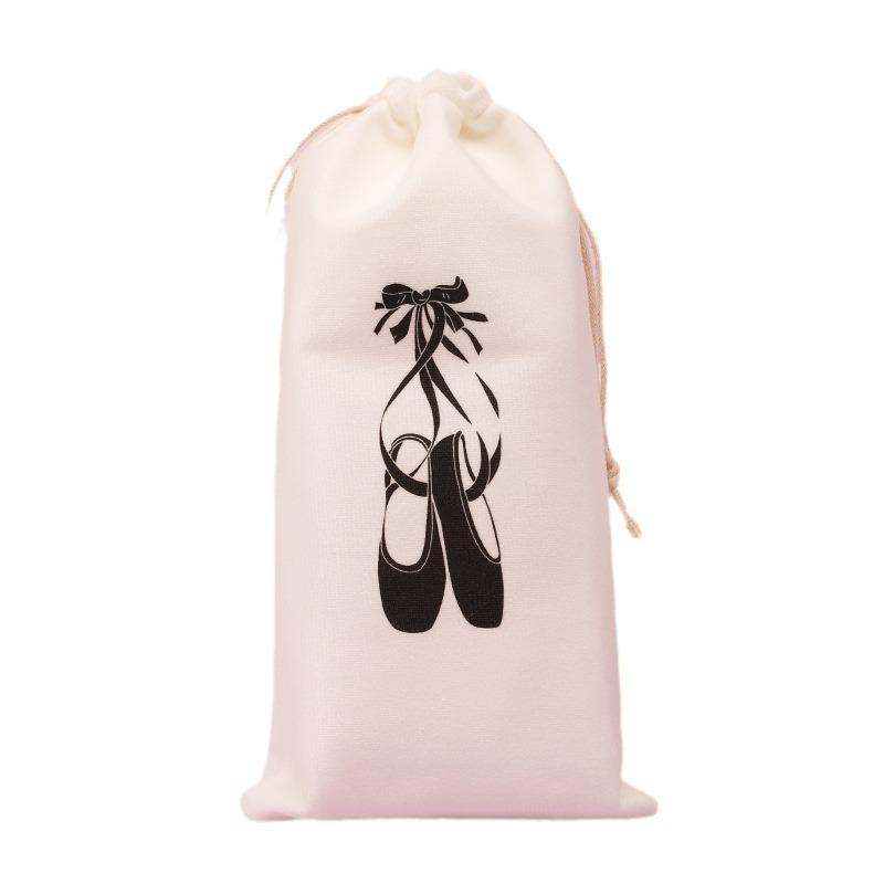 **Dance Shoe Drawstring Velvet Bag with Custom Silk Screen Logo, 13x27**