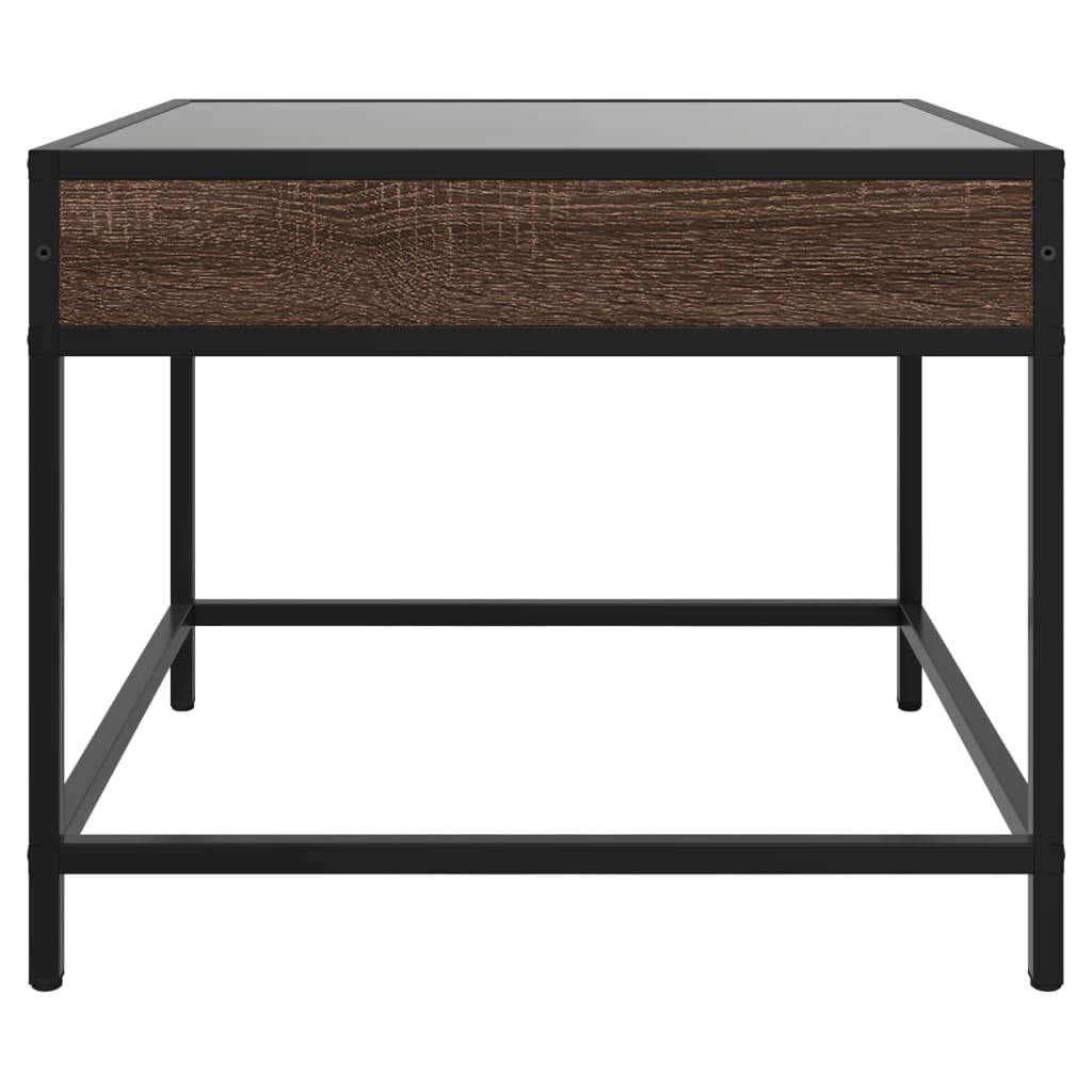Infinity LED Coffee Table in Brown Oak Effect 50x50x41 cm