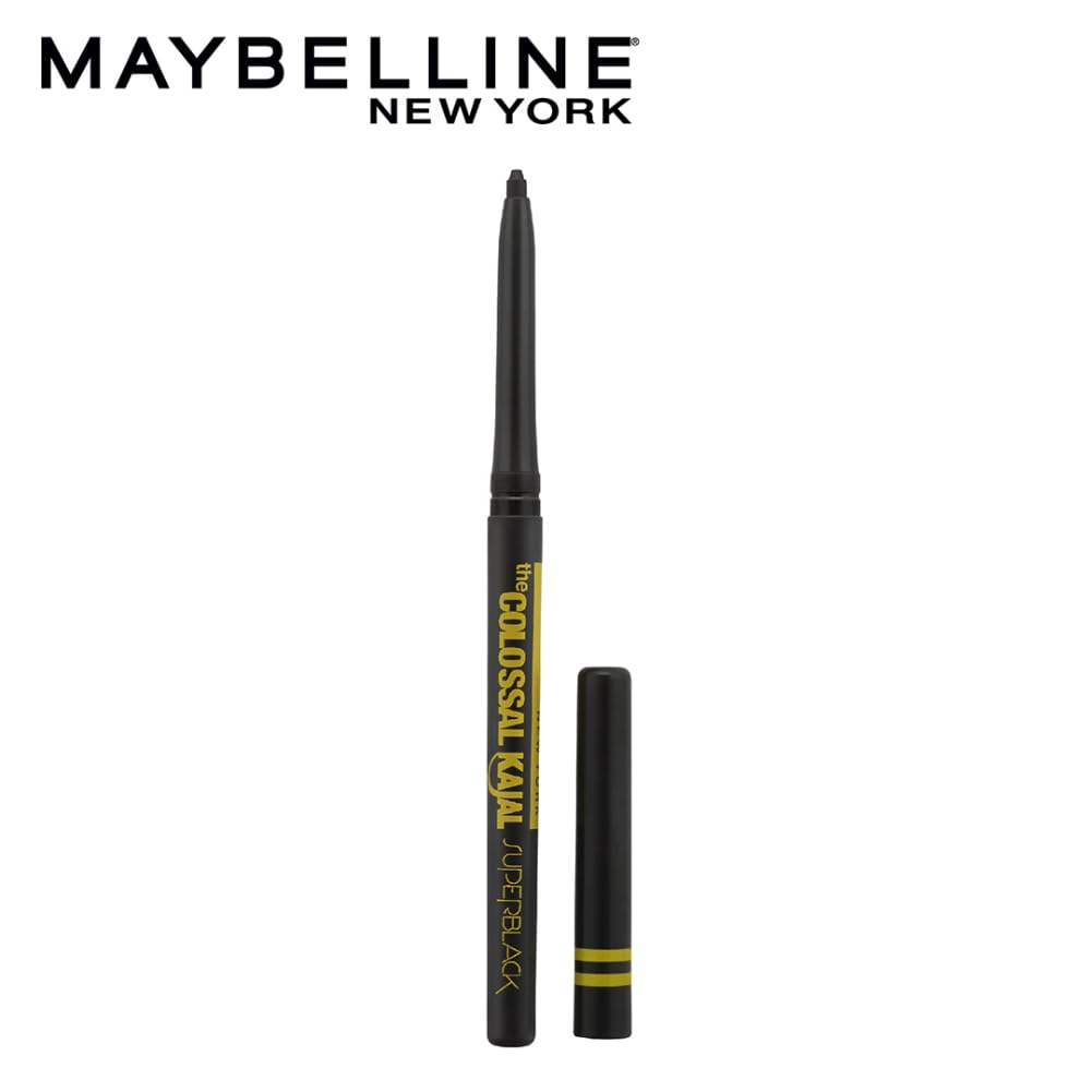 Maybelline New York Colossal Kajal Super Black Eye Pencil 0.35g Pack Of 2 Waterproof Smudge Proof Long Lasting Intense Color Sharp Definition