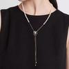 Camellia Necklace Female Sexy Y-Shaped Clavicle Chain Light Luxury Pullable Adjustable Clothes Pendant Accessories