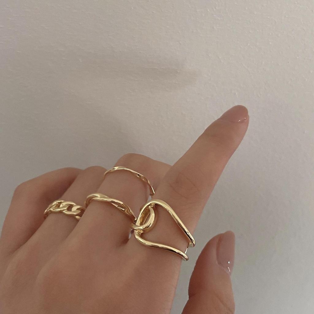 Schickes Edelstein-Dreh-Öffnungsring-Set für Damen - Nische, Trendiges Schwanz-Design