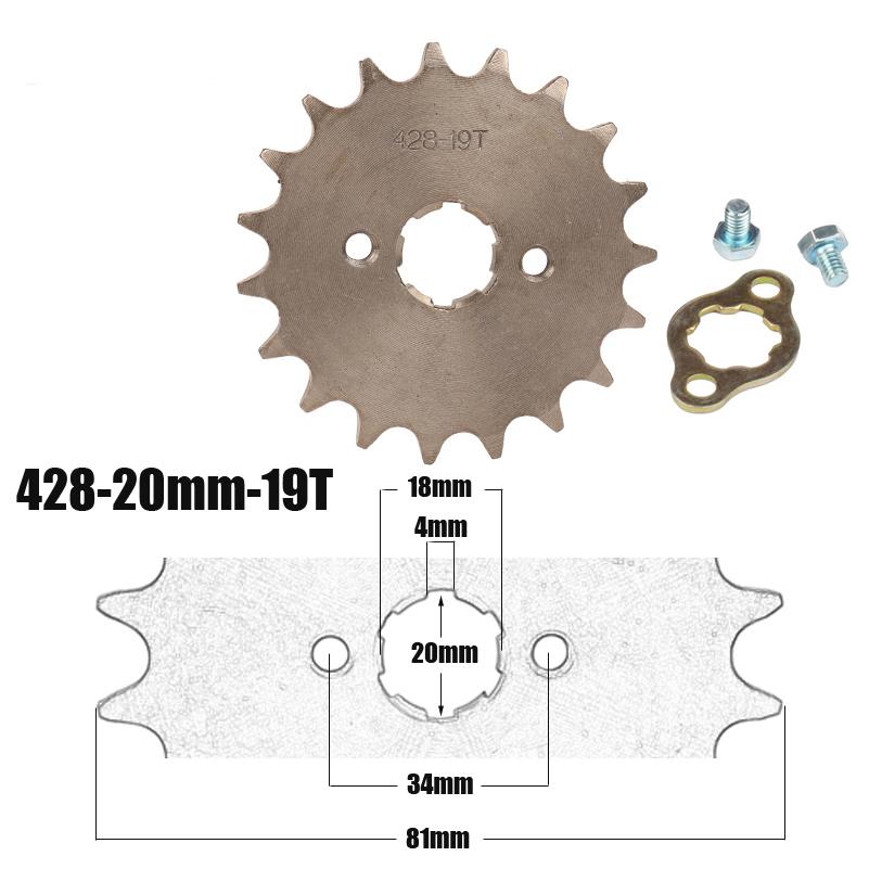 428# 20mm 10 11 12 13 14 15 16 17 18 19 T Teeth Front Engine Chain Sprocket For Dirt Pit Bike Monkey ATV Quad Go Kart