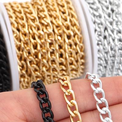 5Yards/Roll Aluminum Chains Metal O-Shaped Twist Link Chains For Jewelry Making DIY Necklace Bracelet Clothing Bag Accessories