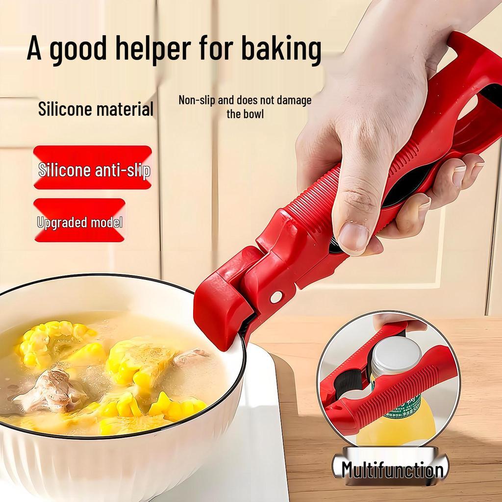 Three-in-One Non-Slip Silicone Bowl Tongs - Anti-Scald Household Plate Lifter