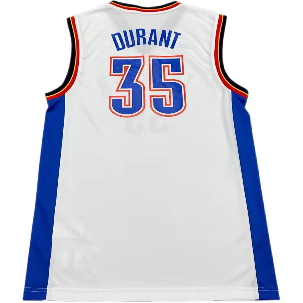 adidas X NBA Zusammenarbeit Oklahoma City Thunder Durant Mode Bequemes Weiches Hautfreundliches Basketballtrikot Unisex-Trikot Weiß 7818A-3CS-AEB1104