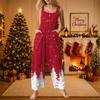 Women's Casual Sleeveless Cotton Christmas Print Jumpsuit