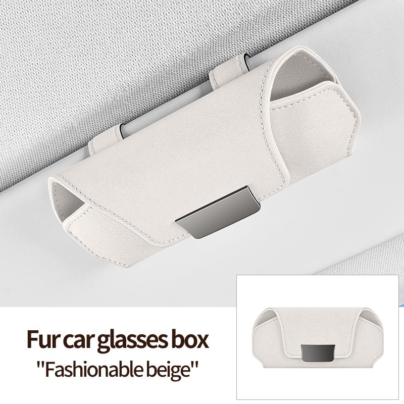 Magnetic Car Sunglasses Case Sun Visor Glasses Holder Car Premium Suede Glasses Holder Auto Sunglasses Clip Card Ticket Holder