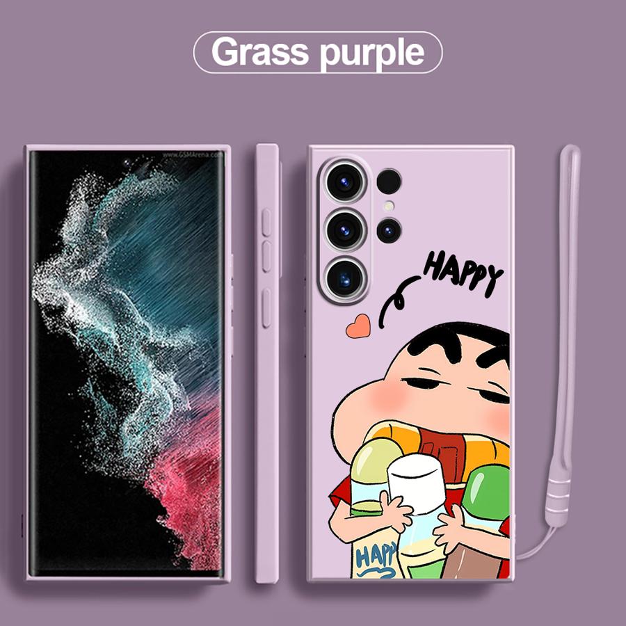 Case for Samsung Galaxy S25 S24 Ultra S23 S21 Plus S22 S20 FE Note 20 10 Ultra S25Edge Phone Cover Cartoon Crayon Shin-chan