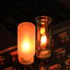 USB Powered Flame Flickering LED Candle Night Light Frosted Glass Cover for Bedroom Bedside Mood Lighting