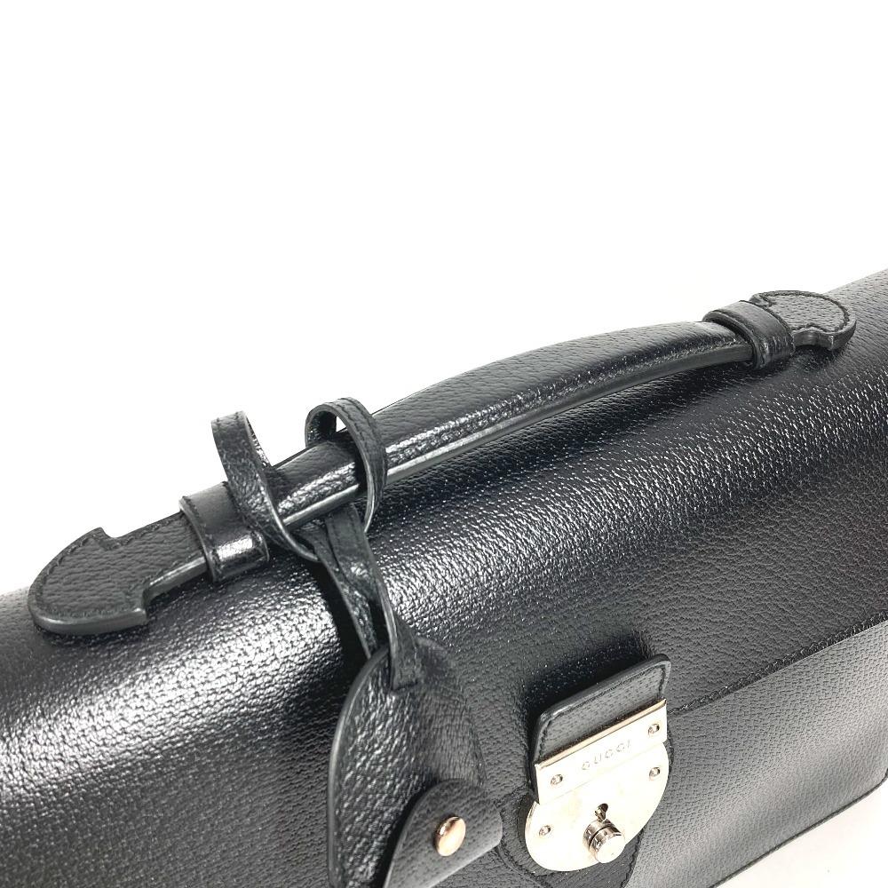 GUCCI 295256 logo Business bag, briefcase Hand Bag Leather Black