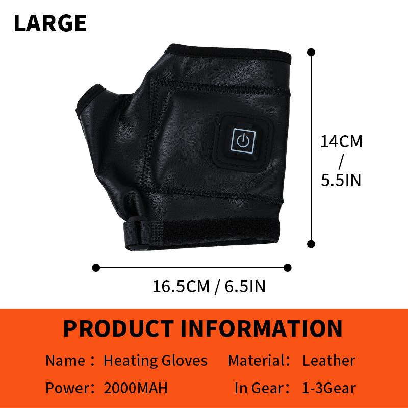 Unisex Winter Leather Gloves Warm for Driving Cycling Windproof Waterproof Heated Motorcycle Battery Ch