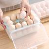 15 Grids Egg Storage Box Egg Carton PP Case Egg Box Tray with Lid Drawer Refrigerator Cases Compartment Storage Egg Rack Support