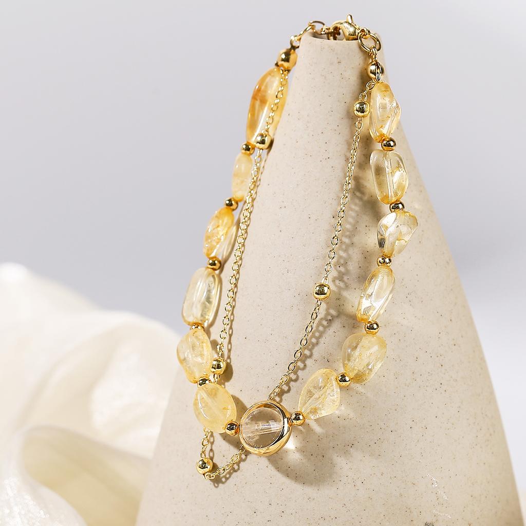 JD Natuursteen Citrien Onregelmatige Kralen Geluk Rijkdom Armbanden Dames Mode Genezende Kristal Ketting Armband Vrouwelijke Feest Cadeaus