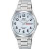 Analog Solar Watch with Date and Day Metal White [Citizen Q&Q] Water-Resistant Display, Band, H010-204, Men's,