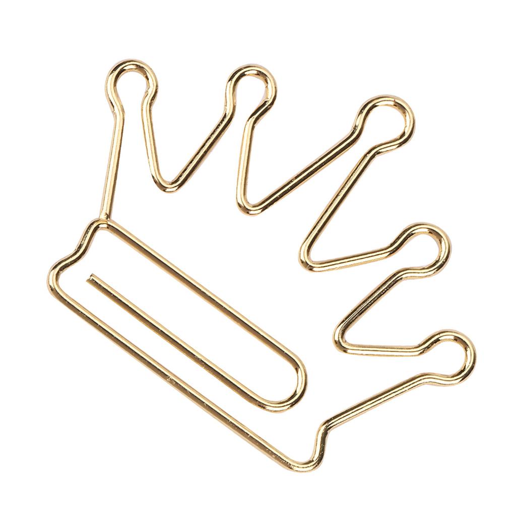 10pcs Crown Shape Paper Clips Bookmark Marking Document Organizing Clip Stationery Supplies