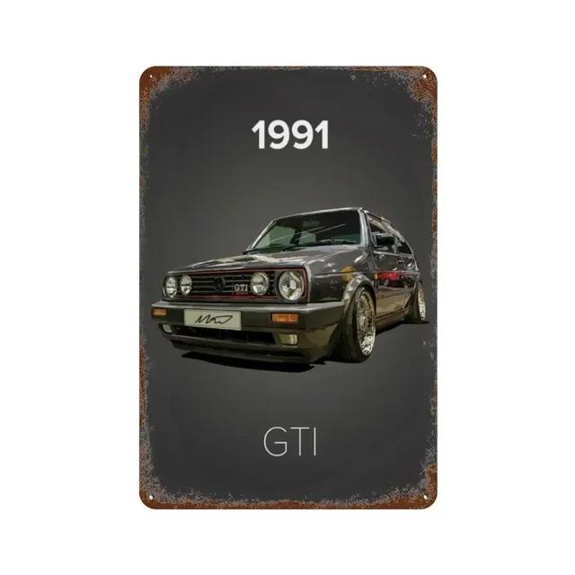 Vintage S GTI Sports Classic Car Metal Tin Sign Plaque  Retro Wall Art for Garage Man Cave Living Room Home Decor  X Inch