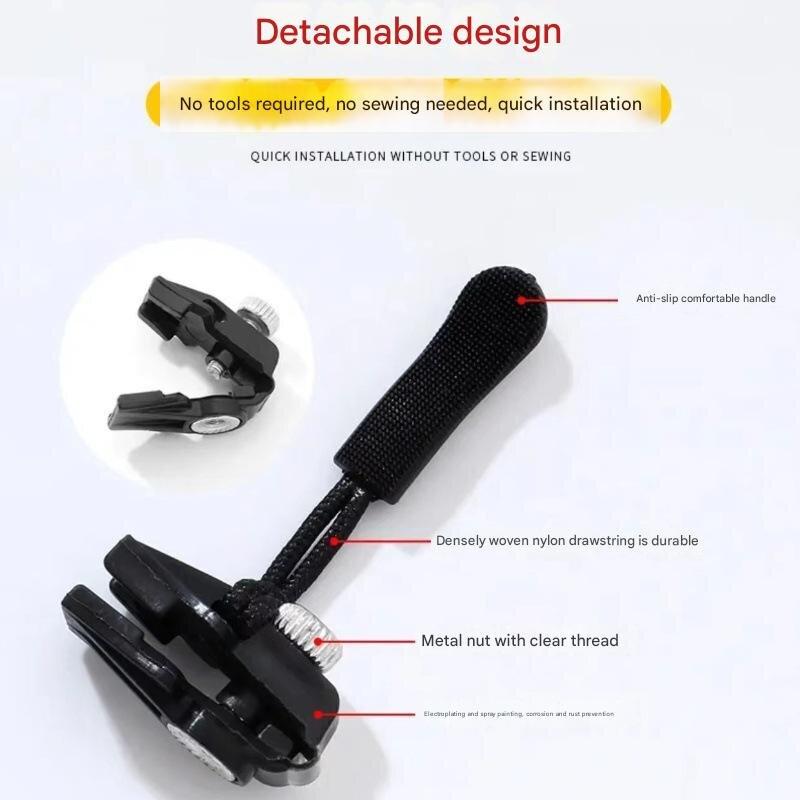 A 3-pack of Zipper Repair Kits (small, Medium, and Large Sizes) with Detachable Universal Zipper Heads for Replacing Zippers In