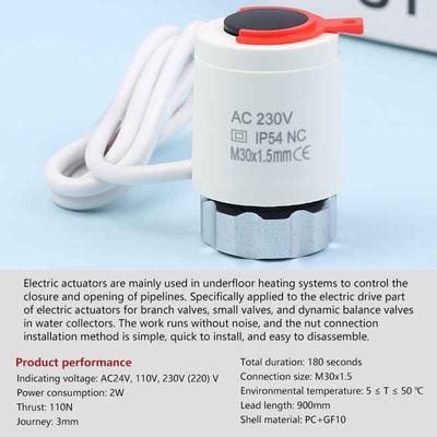 1 Stück 230V NC Ventil N58A IP54 Elektrischer Thermischer Stellantrieb Heizkörper Für Verteiler Fußbodenheizung Elektrische Heizung Hausventil