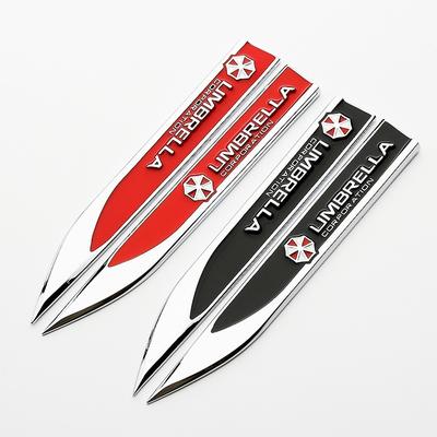 2 x Regenschirm Auto Seitentür Abzeichen Aufkleber Kotflügel Emblem Aufkleber (15 * 1,8 cm)