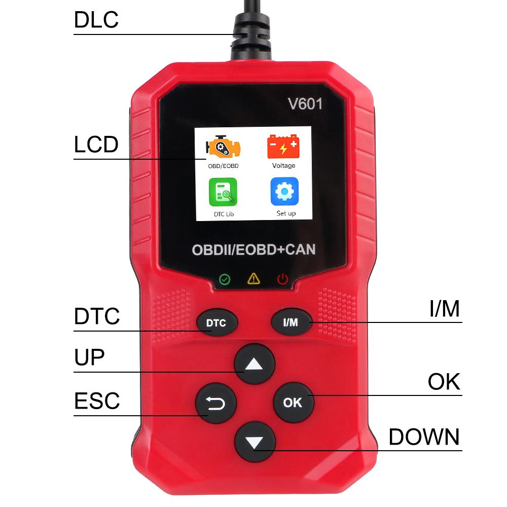 Car Diagnostic Tool OBD2 Scanner Engine OBD 2 Scanner V601 OBDII/EOBD Diagnostic Scan Tool Multi Languages ODB2 Code Reader