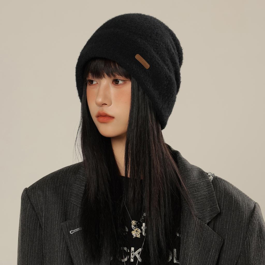 Women's Solid Color Hat Autumn and Winter Warm Ear Protection Cold Bag Head Hat Casual Cold Hat
