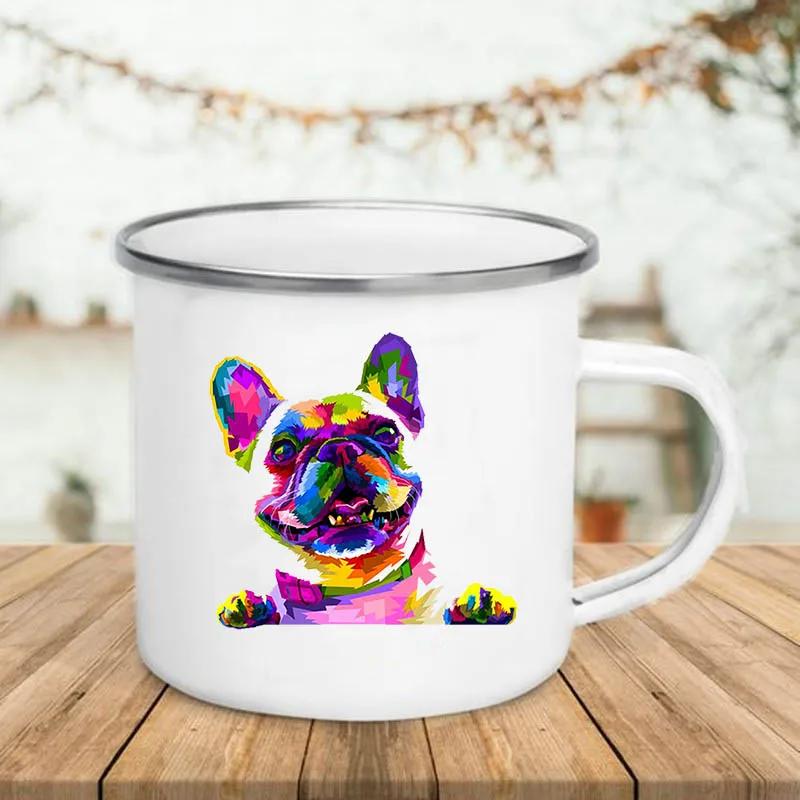 Unusual Anime Beer Funny Mug Cute Mugs Coffee Cups Watercolor Dog Enamel Mug Drinkware Original Coffee Cup Cup for Tea Travel