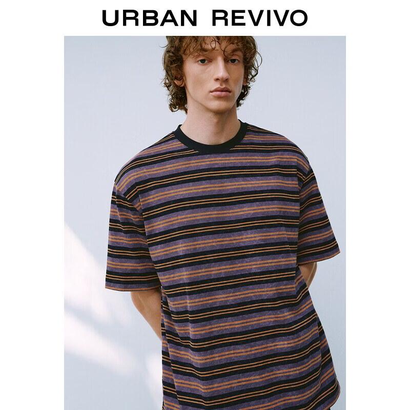 Men s Casual Striped Short Sleeve T-shirt M