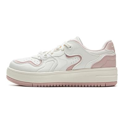 Li Ning Cheese Classic Fashion Casual Versatile Non-Slip Wear-Resistant Lightweight Low-Top Skate Shoes Women Sneaker Cloud-White AGCV098-2