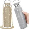 Diamond Cup Double Stainless Steel Thermos Cup With Chain Diamond Water Cup Fashion Gift