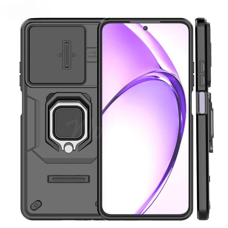 Shockproof Case For Oppo A3 Case For Oppo A3 5G Ring Holder Magnetic Full Edge Back Cover For Oppo A3 A3X 5G Push Window Case