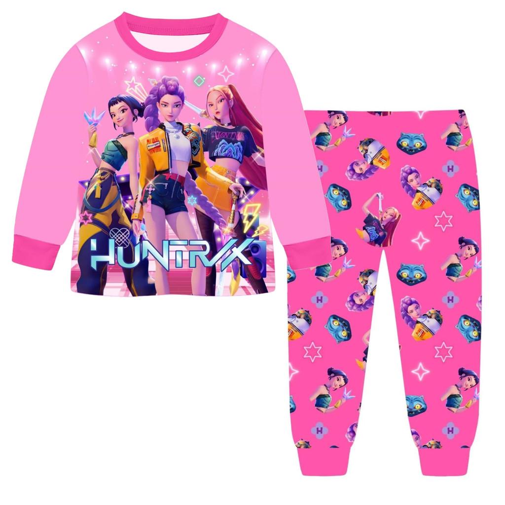 Kpop Demon Hunters Children Long Sleeve Pajama Set With Soft Milk Silk Fabric For Summer Comfort 110cm